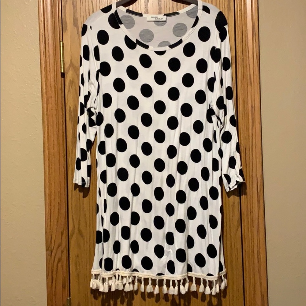 Cream and Black Polka Dot Tunic